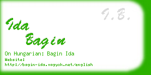 ida bagin business card